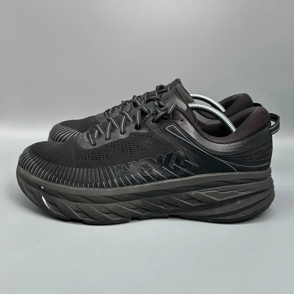 HOKA One One Bondi 7 Men's 11 Wide Black Athletic Sneakers Lace-Up Low Top Shoes_4
